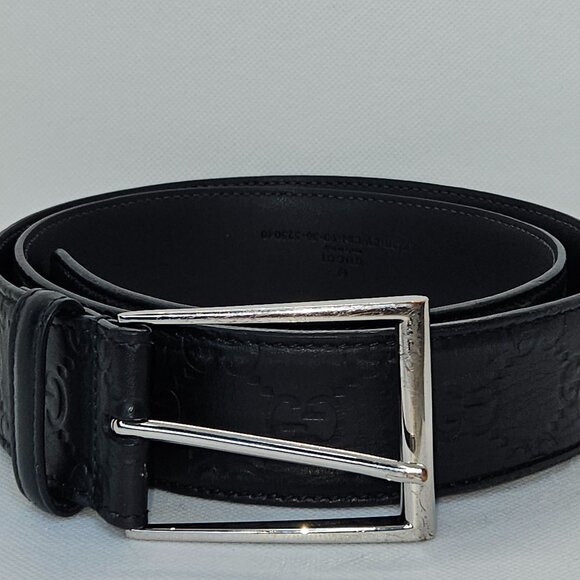 Gucci Black leather Guccissima Belt - Picture 1 of 9